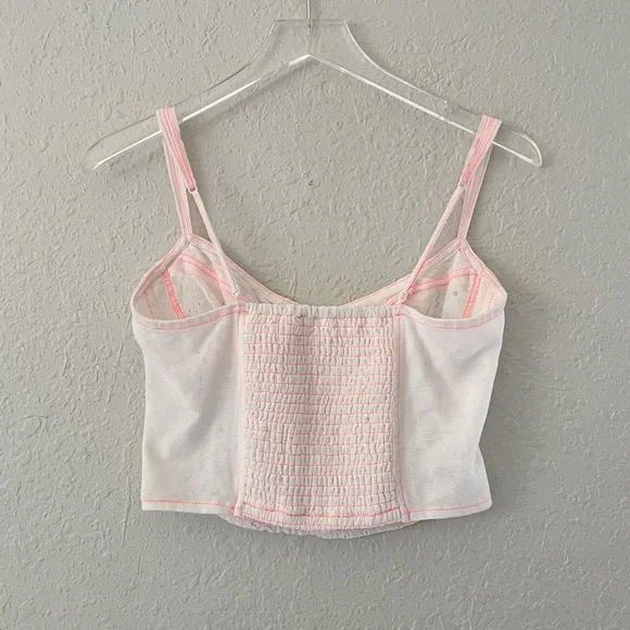 Intimately Free People White Boho Casual Eyelet Strappy Cami Tank Top XS NWOT - Picture 3 of 8